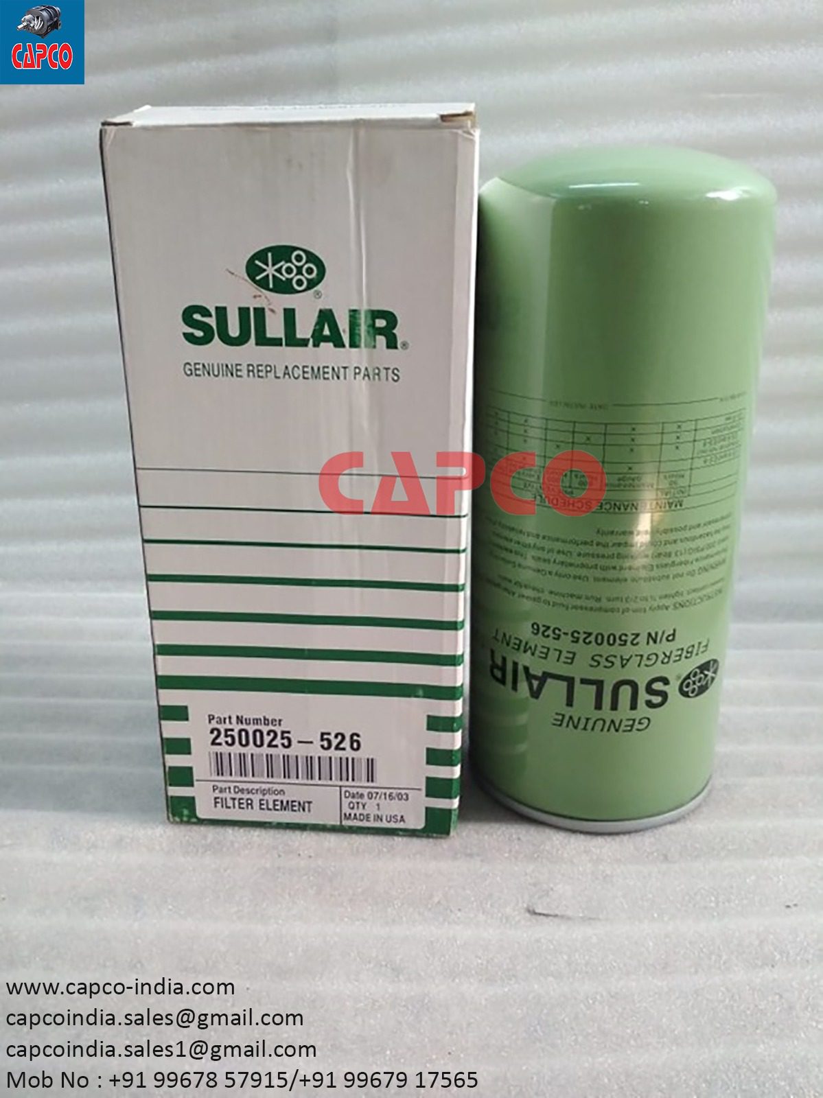 OIL FILTER - 250025-526 SULLAIR PRINT