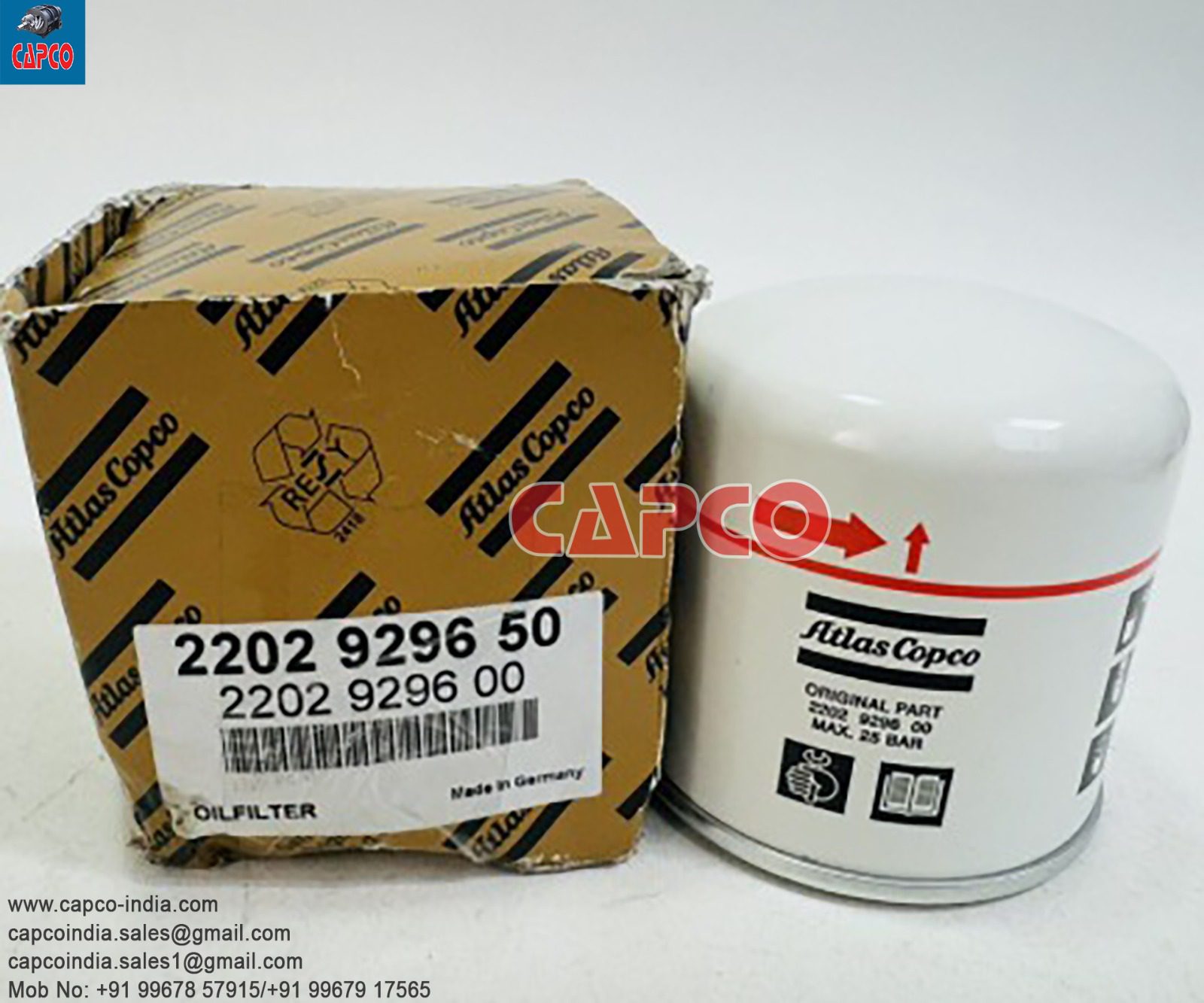 OIL FILTER - 2202929600 ATLAS COPCO